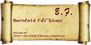 Bernfeld Fábiusz névjegykártya